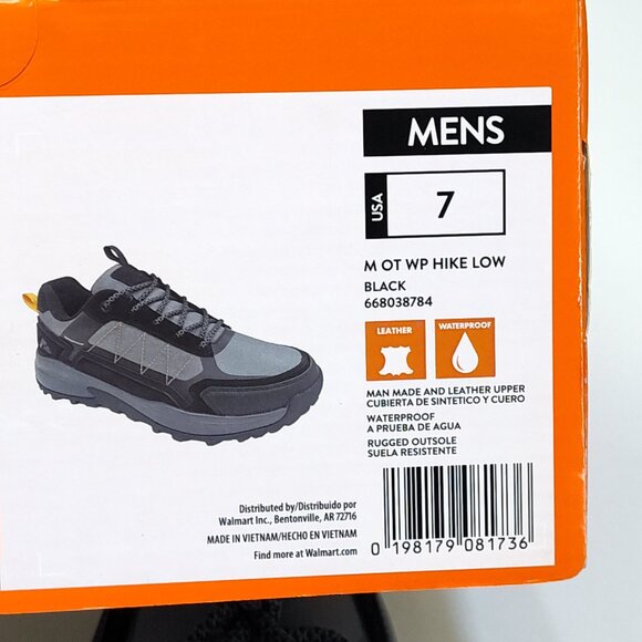 Ozark Trail Waterproof Hikers Low-Top Men's 7 Leather Upper Outdoor Trail NIB - Picture 9 of 11